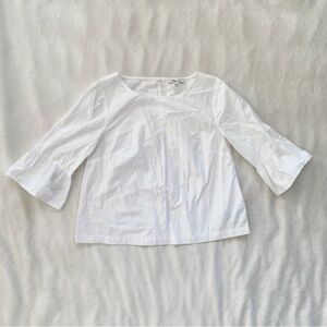Madewell White Cotton Bell-Sleeve Blouse